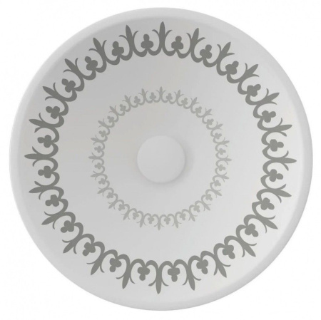 Раковина ISVEA SistemaY Soft накладная 450*450*120 цвет белая с декором 10SY66045SV-CML