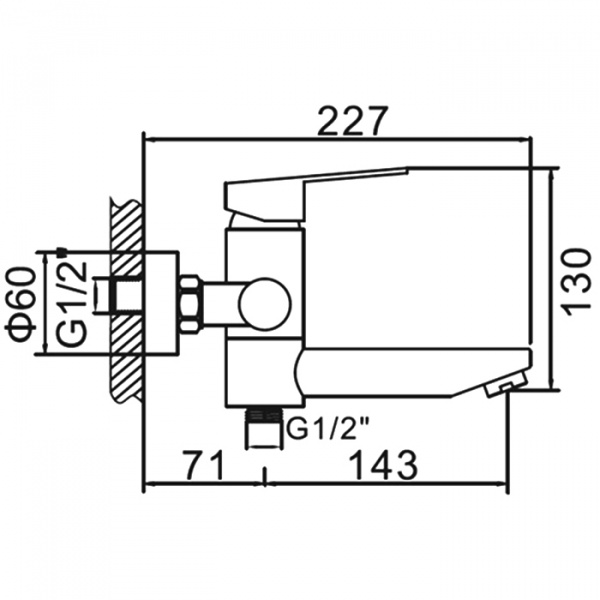 Смеситель для ванны Ledeme H703 L73103