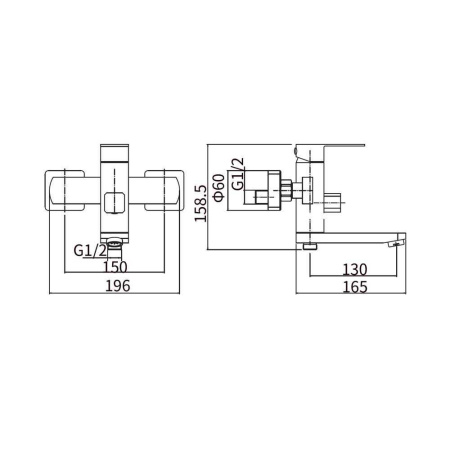 Смеситель для ванны FASHUN A53002-7, черный