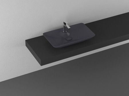 Раковина ISVEA SistemaY Clear накладная 644*395*125 1 цвет антрацит матовый 10SY50065SV-2C
