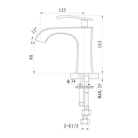 Смеситель для раковины WONZON & WOGHAND Triumph, Хром (WW-561101-CR)