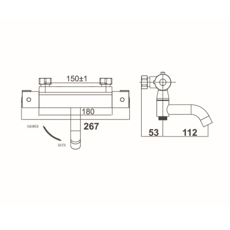 Смеситель для ванны с термостатом D&K Bayern DA2153201, хром