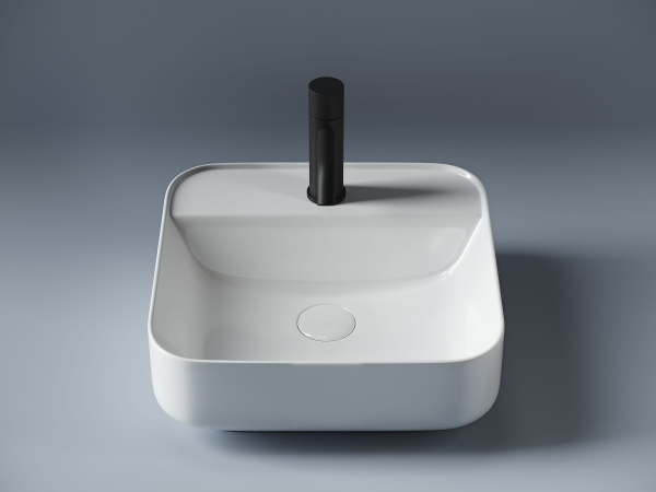 Умывальник чаша накладная квадратная Ceramicanova Element 390*390*140мм, Белый, CN5014