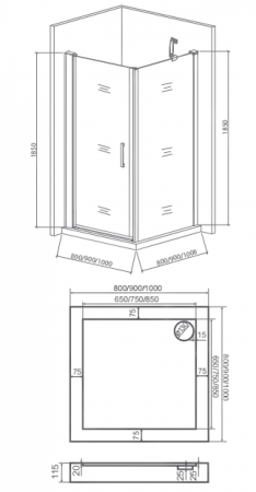 Душевой уголок Good Door PANDORA CR-80-T-CH стекло с рисунком