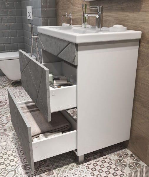 Тумба под раковину напольная VIGO Geometry tn.GEO.9696.80.2Y бетон, 80 см