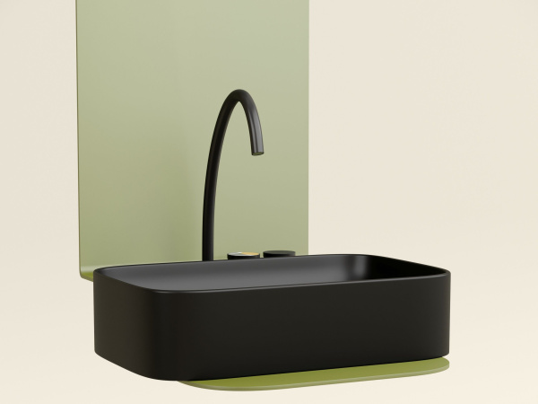 Умывальник чаша накладная прямоугольная Ceramicanova Element 605*380*122мм, черный матовый, CN6053MB