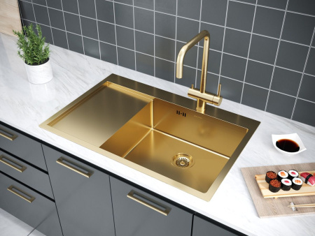 Мойка Paulmark KRONER 78F PM217851-BGR 510х780х200 мм, нержавеющая сталь, брашированное золото
