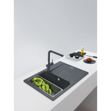 Кухонная мойка FRANKE 114.0595.289 из материала Fragranite UBG 611-78L, оникс (в комплекте стоп-вентиль и сифон)