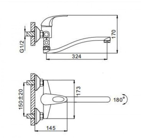 Смеситель для душа и ванны Frap F2102-B