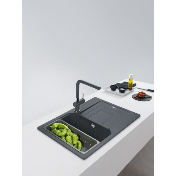 Кухонная мойка FRANKE 114.0595.289 из материала Fragranite UBG 611-78L, оникс (в комплекте стоп-вентиль и сифон)