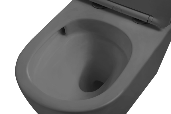 Унитаз подвесной Vincea Globo VT1-14TMA Tornado, цвет антрацит матовый, ультратонкое soft-close сиденье