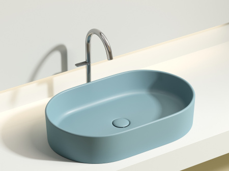 Умывальник чаша накладная овальная Ceramicanova Element 608*385*122мм, Зеленый матовый, CN6048MLG