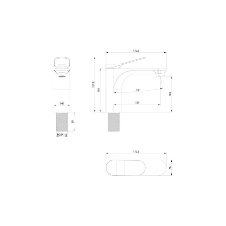 Смеситель для раковины WONZON & WOGHAND, Брашированное золото (WW-A40482-BG)
