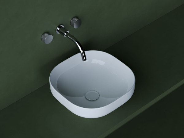 Умывальник чаша накладная квадратная Ceramicanova Element 380*380*150мм, Белый, CN5032