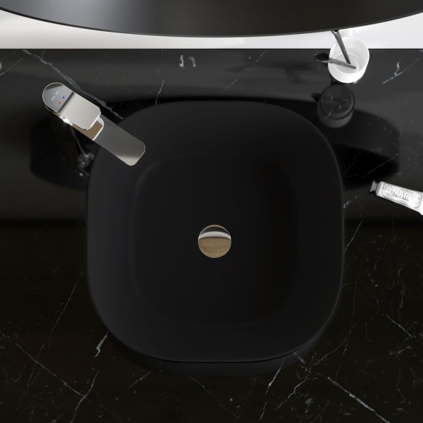 M8FWCC30430BM Func Раковина накладная AM.PM, квадрат, 43 см, цвет черный матовый