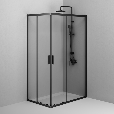 W90G-403-120280-BT Gem Душевое ограждение AM.PM прямоугольн.,раздвиж.двери 120x80 черный мат.,стекло прозрачное