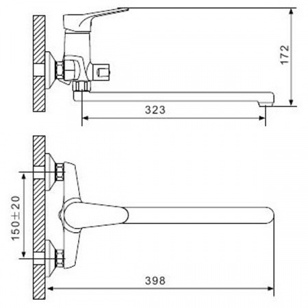 Смеситель для ванны с душем Gappo G2236