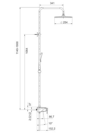 Душевая стойка со смесителем Gappo G2495-5