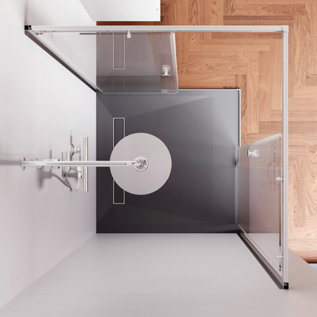 W94G-403-100100-MT1K X-joy Душевое ограждение AM.PM квадратное,раздвиж.двери 100x100 хром мат.