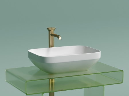 Умывальник чаша накладная прямоугольная Ceramicanova Element 500*359*145мм, белый матовый, CN6055MW