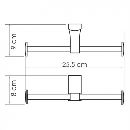 Держатель туалетной бумаги двойной WasserKRAFT Leine K-5096D