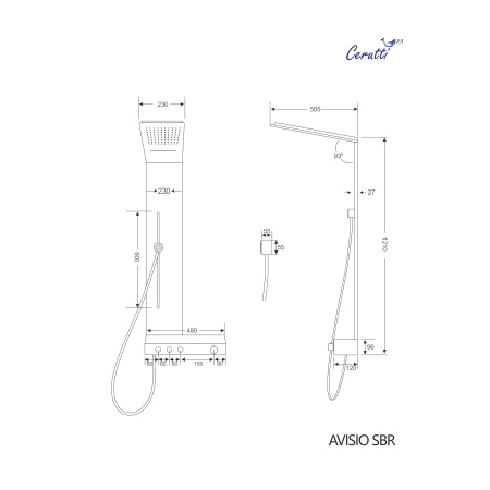 Душевая панель Cerutti SPA AVISIO SBr  CT9658