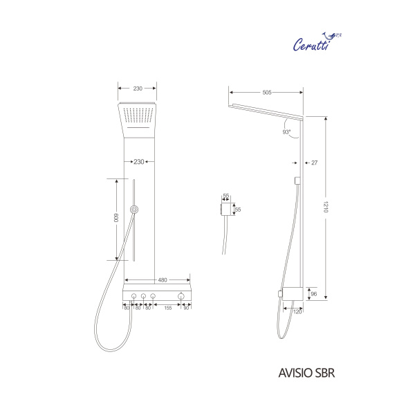 Душевая панель Cerutti SPA AVISIO SBr  CT9658