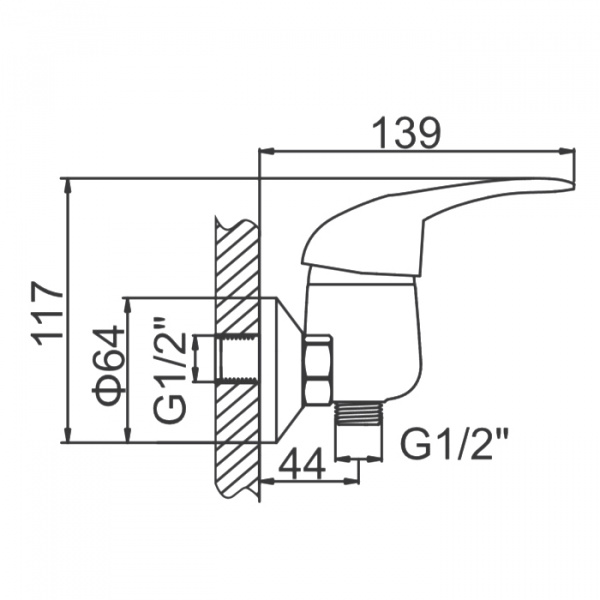 Смеситель для душа Ledeme H02-B L2002-B