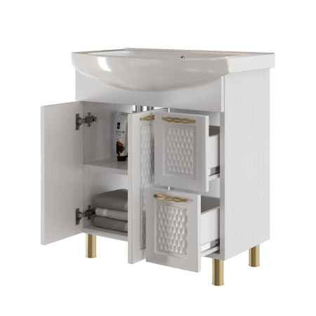 Тумба д/ванной MIXLINE "Ладога-75"  под ум.Элеганс-75 белая (539852)