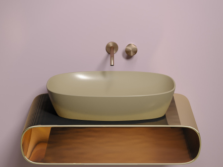 Умывальник чаша накладная овальная Ceramicanova Element 600*380*138мм, Капучино матовый, CN6049MC