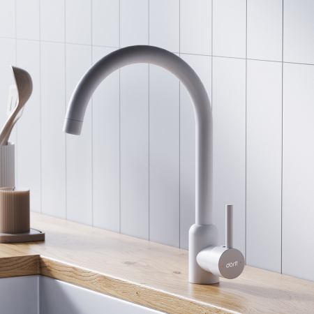 D3007033 Logic Кухонный смеситель Dorff поворотный, белый