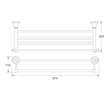 Полка для полотенец Rose RG1908H, черный