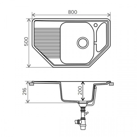 Кухонная мойка Polygran F-10 50x80 песочный