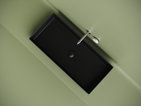 Раковина накладная прямоугольная Ceramicanova Element 801*361*130, черный матовый, CN6072MB