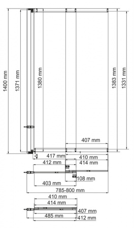 Стеклянная шторка на ванну WasserKRAFT Main 41S02-80