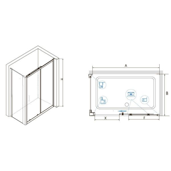 Душевой уголок RGW CL-48 (CL-14 + Z-050-1) 32094896-011 160х90х185 см, хром