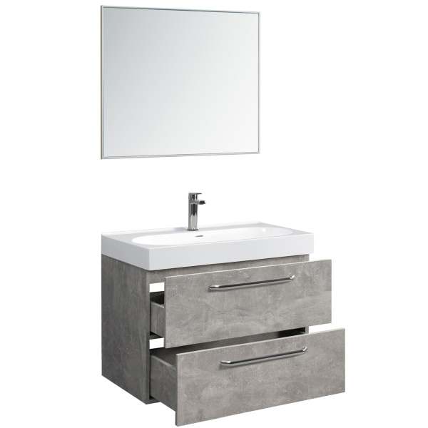 Тумба под умывальник Belux Стокгольм НП 80-02 Бетон Чикаго светло-серый