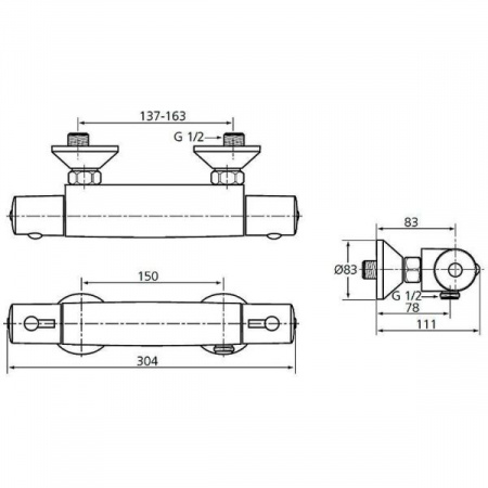 Смеситель для душа Ideal Standard Ceratherm 50 A6367AA