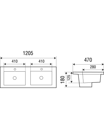 Раковина врезная WeltWasser WW SK DEILBACH 7506-1202 MT-BL