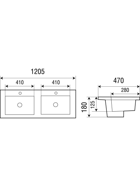 Раковина врезная WeltWasser WW SK DEILBACH 7506-1202 MT-BL