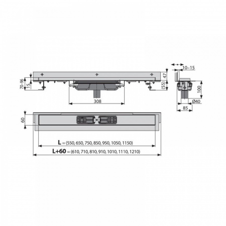 Душевой трап AlcaPlast APZ1104-650