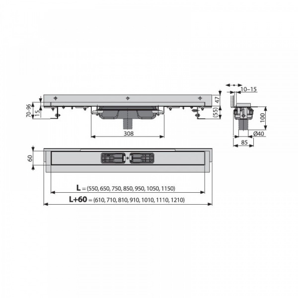 Душевой трап AlcaPlast APZ1104-950