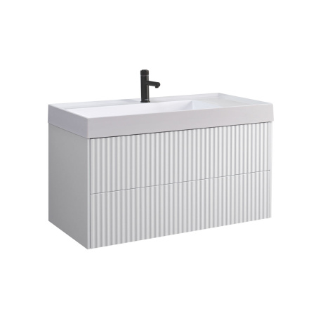 Тумба под умывальник Belux подвесная Сиртаки 100-02, Белый матовый