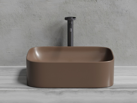 Умывальник чаша накладная прямоугольная Ceramicanova Element 505*380*150мм, темно-коричневый матовый, CN6052MDB