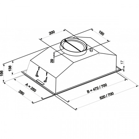 Кухонная вытяжка ZorG Technology Modul 52 (52см, 700м3)