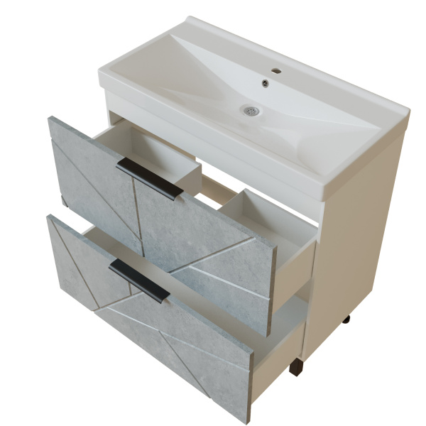 Тумба для ванной MIXLINE "Гранд-80" Бетон под ум.Fest-80 (Sanita Lux) (553029)