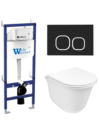 Комплект инсталляции с унитазом Weltwasser BAMBERG 460 + TELBACH 004 GL-WT + BAMBERG BL
