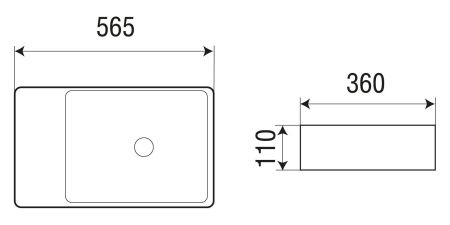 Раковина накладная WeltWasser WW ELBACH 2263 565х360х110