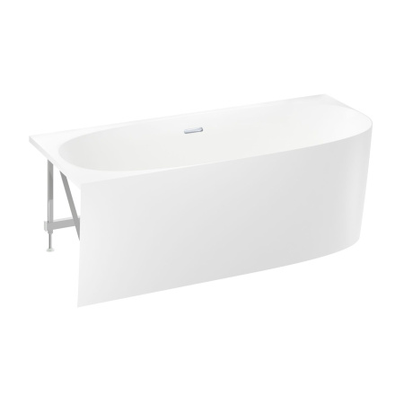 Акриловая ванна в наборе 4 в 1: пристенная ванна (левый разворот), каркас, экран, слив-перелив Wellsee Belle Spa 2.0 235805001