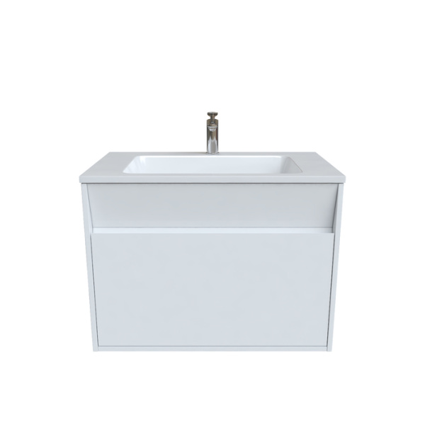 Тумба с умывальником IDDIS подвесная с ящиками белая Esper 80 см (ESP80W0i95K)